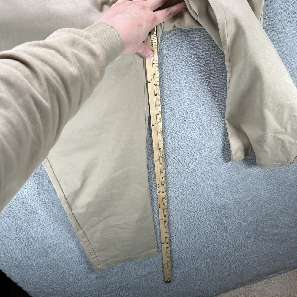 Haggar Chino Pants Mens 38x29 Khaki In Motion Stretch Straight Fit NWT - Picture 12 of 15